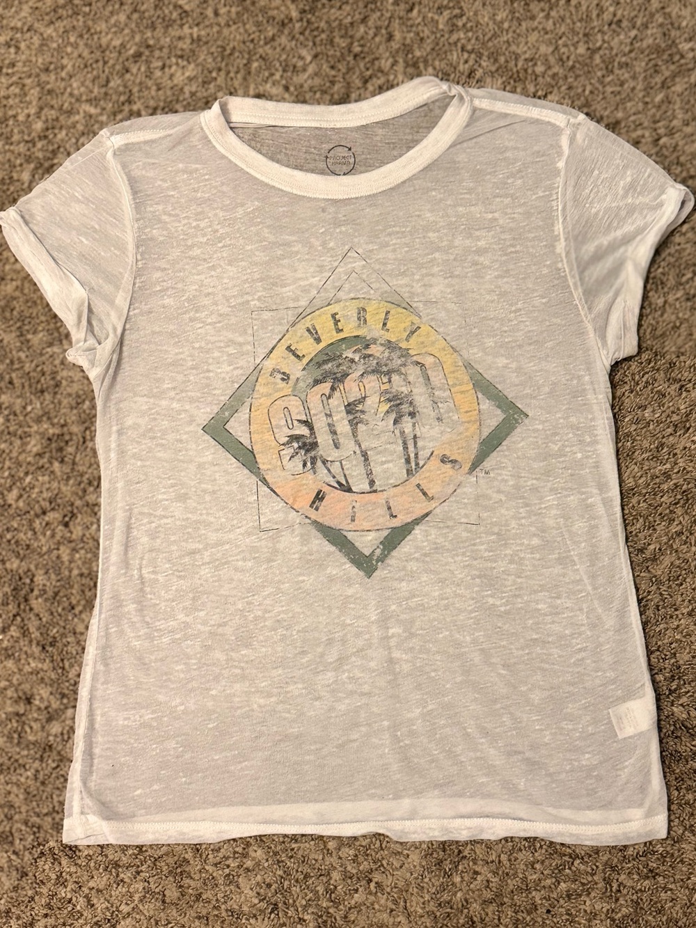 Beverly Hills 90210 Sheer White Vintage Graphic Tee